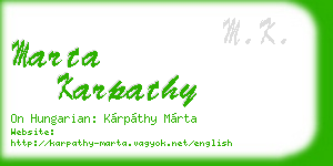 marta karpathy business card